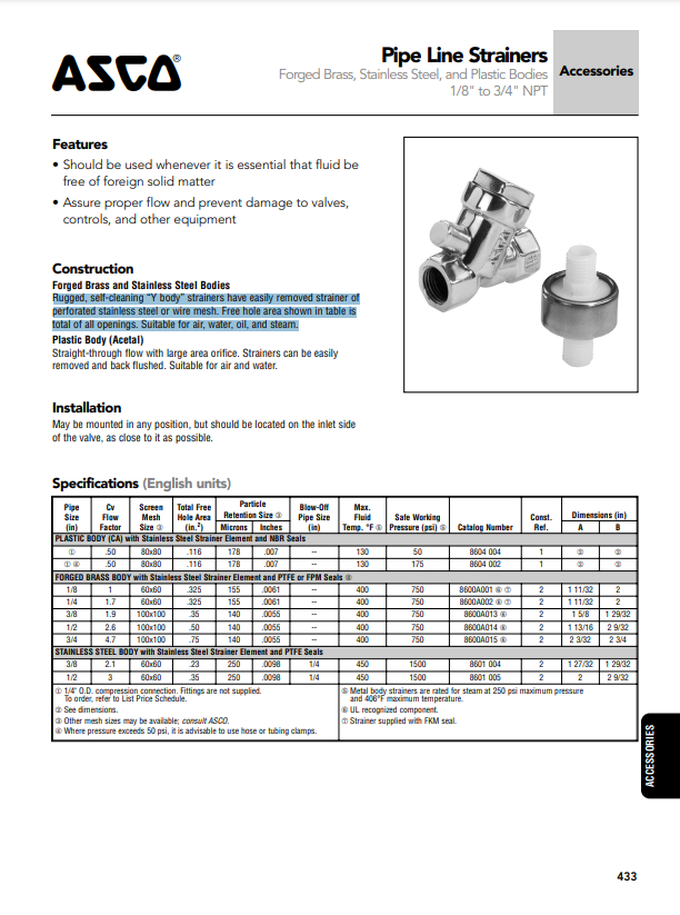 ASCO CHECK VALVE - KC TPS